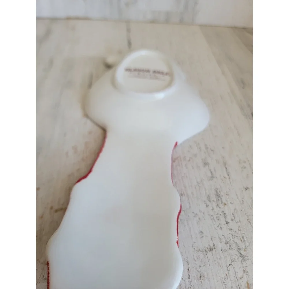 Bistro sleigh bell ceramic spoon rest Xmas kitchen accessory home decor